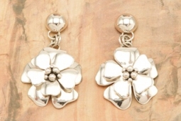 Artie Yellowhorse Double Dogwood Sterling Silver Post Earrings